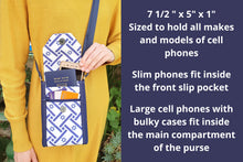 Load image into Gallery viewer, Israel flag crossbody cell phone purse - Star of David phone bag