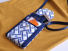 Load image into Gallery viewer, Israel flag crossbody cell phone purse - Star of David phone bag