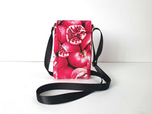 Load image into Gallery viewer, Custom crossbody cell phone bag in pomegranate fabric