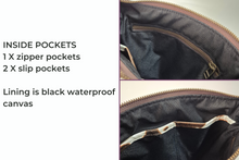 Load image into Gallery viewer, Brown and cream cow print vegan faux leather small cross body purse