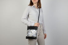 Load image into Gallery viewer, Gray black gold marble print vegan faux leather small crossbody bag