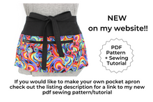 Load image into Gallery viewer, Geometry maths teacher apron with pockets - half apron with zip pocket
