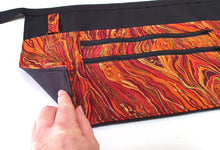 Load image into Gallery viewer, Orange marble two zipper market apron for vendor craft show
