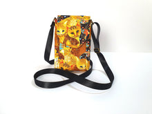 Load image into Gallery viewer, Cell phone purse for cat lover - cat mom fabric small crossbody bag