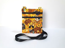 Load image into Gallery viewer, Small crossbody bag - cat print fabric zipper phone bag cat lover gift