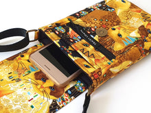 Load image into Gallery viewer, Cell phone purse for cat lover - cat mom fabric small crossbody bag