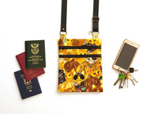 Load image into Gallery viewer, Small crossbody bag - cat print fabric zipper phone bag cat lover gift