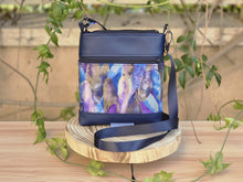 Load image into Gallery viewer, Blue faux leather small crossbody bag for women - vegan leather purse