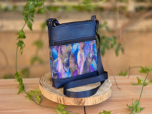 Load image into Gallery viewer, Blue faux leather small crossbody bag for women - vegan leather purse