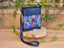 Load image into Gallery viewer, Blue faux leather small crossbody bag for women - vegan leather purse