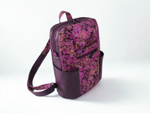 Load image into Gallery viewer, Handmade purple vegan leather backpack purse for women - faux leather