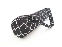 Load image into Gallery viewer, Handmade Yoga mat bag with zipper - black and white geometric fabric