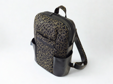 Load image into Gallery viewer, Handmade black vegan leather backpack purse for women - faux leather