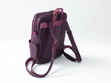 Load image into Gallery viewer, Handmade purple vegan leather backpack purse for women - faux leather