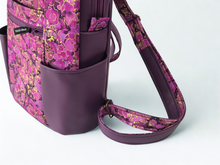 Load image into Gallery viewer, Handmade purple vegan leather backpack purse for women - faux leather