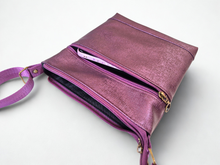 Load image into Gallery viewer, Vegan faux leather purple small crossbody bag for women
