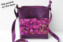 Load image into Gallery viewer, Purple and pink vegan faux leather small crossbody bag for women