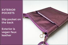 Load image into Gallery viewer, Vegan faux leather purple small crossbody bag for women