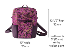 Load image into Gallery viewer, Handmade purple vegan leather backpack purse for women - faux leather