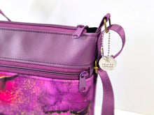 Load image into Gallery viewer, Purple marble print vegan faux leather small crossbody bag for women