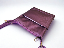 Load image into Gallery viewer, Vegan faux leather purple small crossbody bag for women