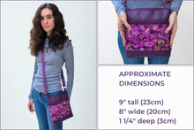 Load image into Gallery viewer, Purple and pink vegan faux leather small crossbody bag for women