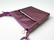 Load image into Gallery viewer, Vegan faux leather purple small crossbody bag for women