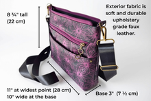 Load image into Gallery viewer, Vegan faux leather purple and black crossbody bag for women
