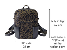 Load image into Gallery viewer, Handmade black vegan leather backpack purse for women - faux leather