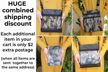 Load image into Gallery viewer, Black and metallic gold vegan faux leather small crossbody bag