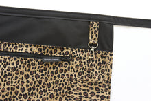 Load image into Gallery viewer, Cheetah half apron with zipper pocket for server waitress vendor cash