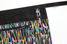 Load image into Gallery viewer, Paintbrush art teacher apron with pockets - zipper pocket apron