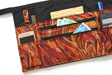 Load image into Gallery viewer, Orange marble two zipper market apron for vendor craft show