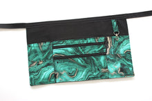 Load image into Gallery viewer, Green Geode Agate two zipper market apron for vendor craft show