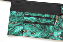 Load image into Gallery viewer, Green Geode Agate two zipper market apron for vendor craft show