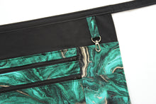 Load image into Gallery viewer, Green Geode Agate two zipper market apron for vendor craft show