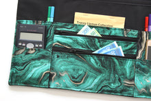 Load image into Gallery viewer, Green Geode Agate two zipper market apron for vendor craft show