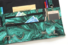 Load image into Gallery viewer, Green Geode Agate two zipper market apron for vendor craft show
