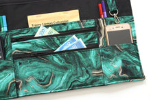 Load image into Gallery viewer, Green Geode Agate two zipper market apron for vendor craft show
