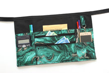 Load image into Gallery viewer, Green Geode Agate two zipper market apron for vendor craft show