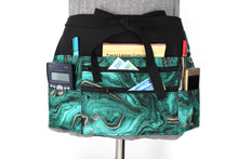 Load image into Gallery viewer, Green Geode Agate two zipper market apron for vendor craft show