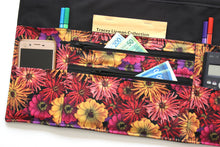 Load image into Gallery viewer, Pretty Floral Zinnia two zipper market apron for vendor craft show