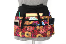 Load image into Gallery viewer, Pretty Floral Zinnia two zipper market apron for vendor craft show