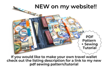 Load image into Gallery viewer, Family Sized Travel Document Holder and Passport Wallet - Travel Labels Fabric
