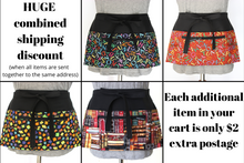 Load image into Gallery viewer, Alphabet teacher apron with pockets - waist apron with zipper pocket