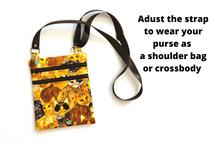 Load image into Gallery viewer, Small crossbody bag - cat print fabric zipper phone bag cat lover gift