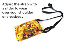Load image into Gallery viewer, Cell phone purse for cat lover - cat mom fabric small crossbody bag