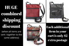 Load image into Gallery viewer, Black patent crocodile vegan leather small crossbody bag for women