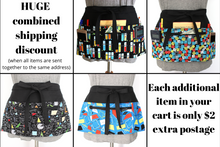 Load image into Gallery viewer, STEM Science, Maths, Chemistry teacher apron with pockets - zipper pocket