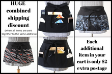 Load image into Gallery viewer, Black and White half apron with pockets - zipper pocket apron